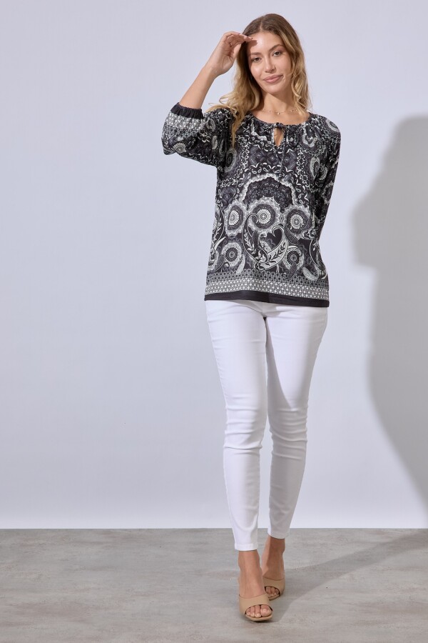 Blusa Printed NEGRO/BLANCO