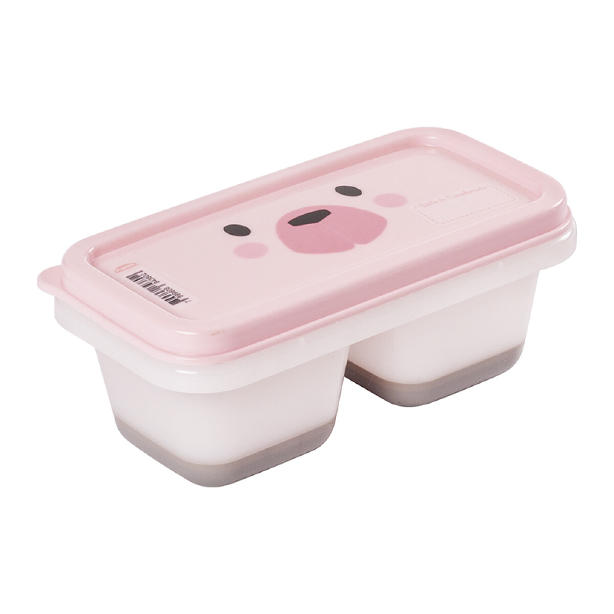 Pote Plástico Doble para Bebés 125 ml - OSO ROSA 