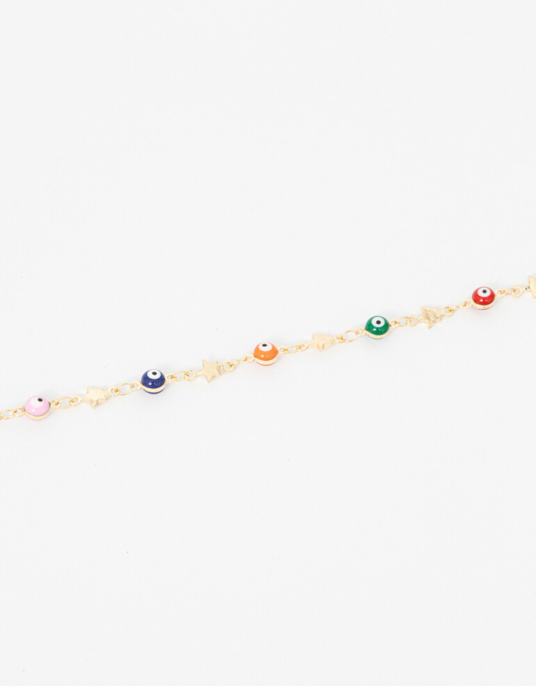 Pulseras Flexibles Color Pulsera Multicolor Dije Ojo Turco - Combinacion Multicolor