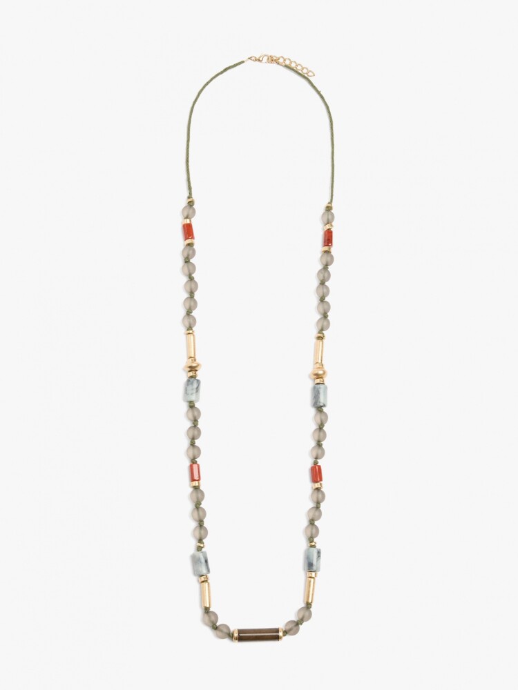 Collar Largo Con Cuentas multicolor