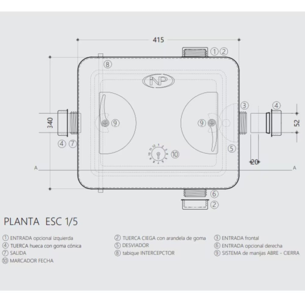 Grasera aprobada con tapa entera SERIE 5 Grasera Aprobada Con Tapa Entera Serie 5