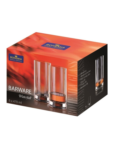 SET 6 VASOS BARWARE WATERFALL 470ML BOHEMIA SET 6 VASOS BARWARE WATERFALL 470ML BOHEMIA