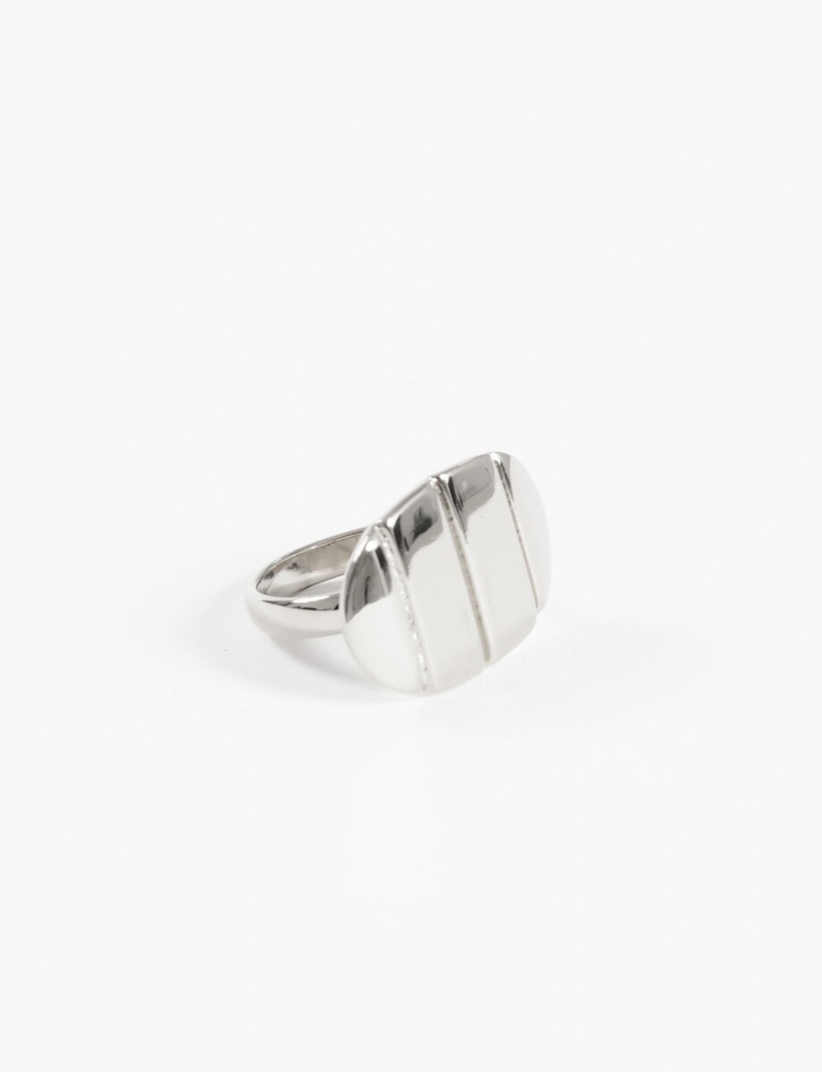 Anillo machacado ajustable acero - plateado 