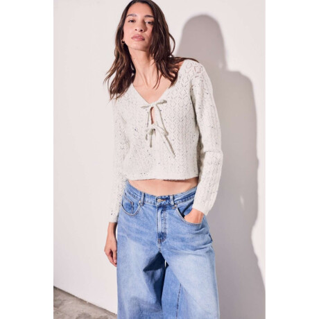 Cardigan Lazos Bouttonne Gris Melange