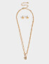 Bijouterie Set Bañada en Oro Set De Aros Y Collares Bañados En Oro - Dorado