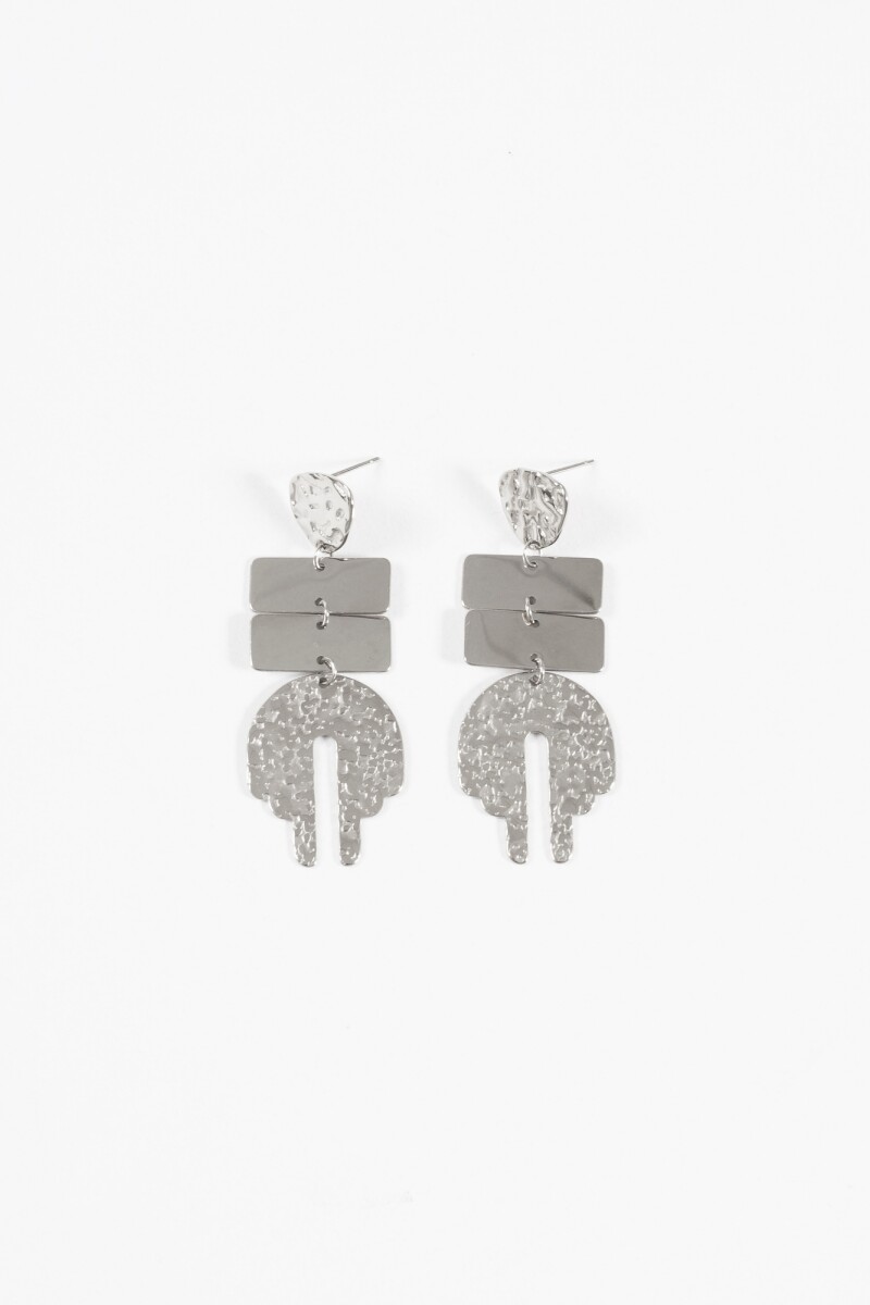 Caravanas acero formas geométricas plateado