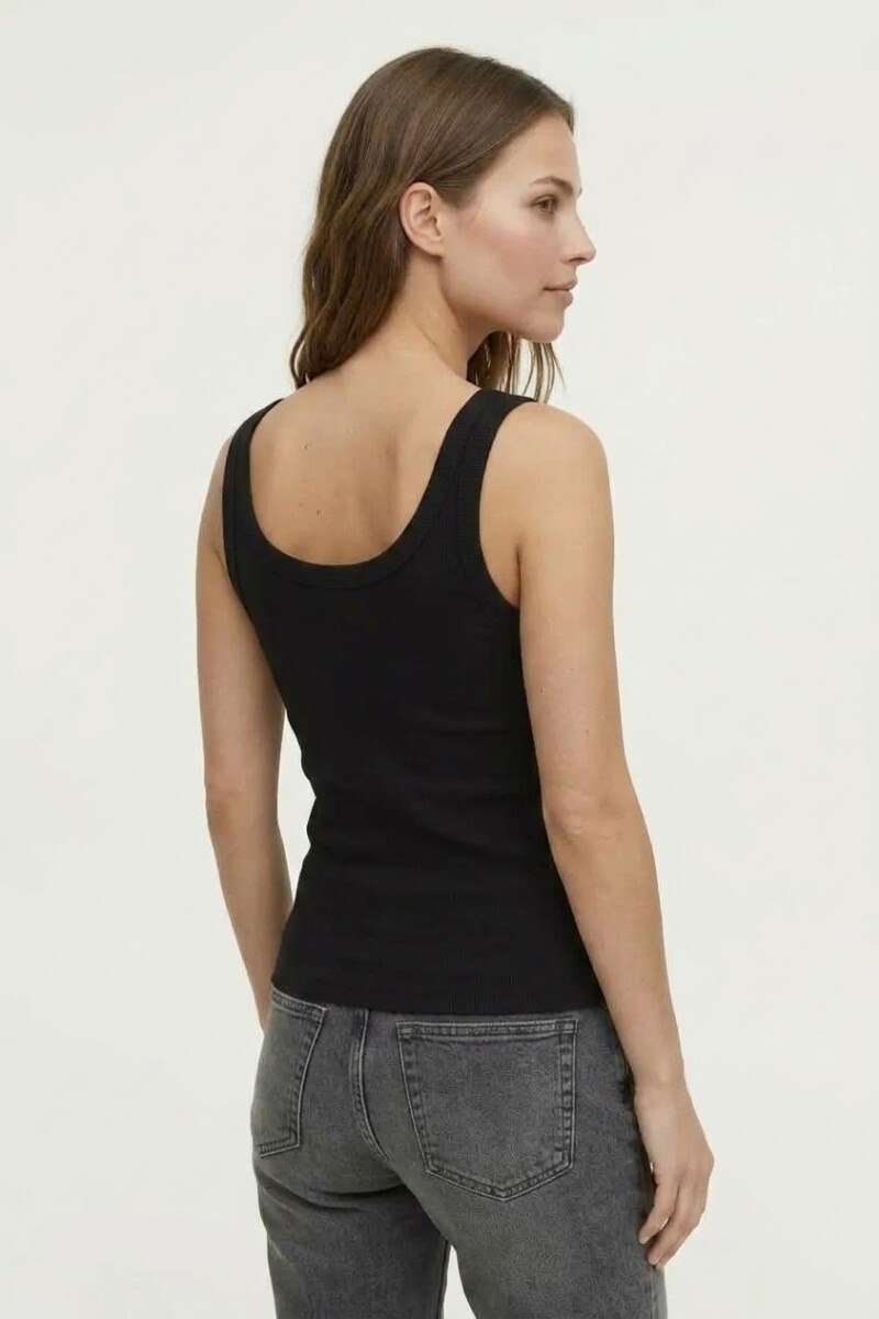 Musculosa en rib tirante finos NEGRO