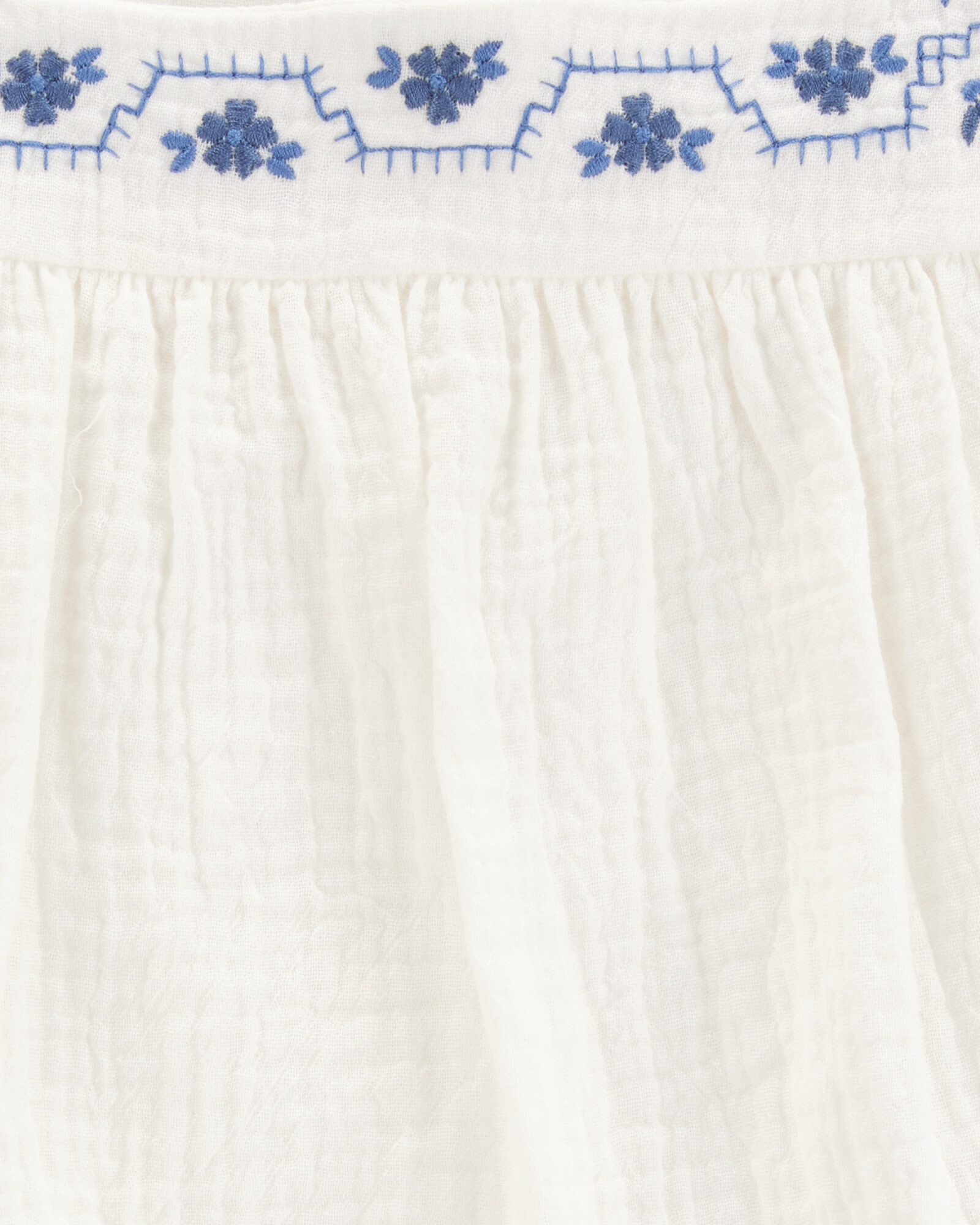 Vestido de algodón, mangas con volados, blanco Vestido de algodón, mangas con volados, blanco