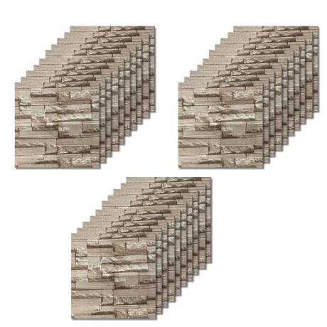 30 Placas Revestimiento Pared Autoadhesiva 70x77cm Promo X30 Piedra Oscura