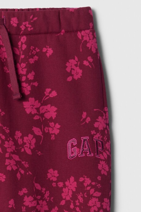 Pantalón Deportivo Logo Gap Niña Burgundy Floral