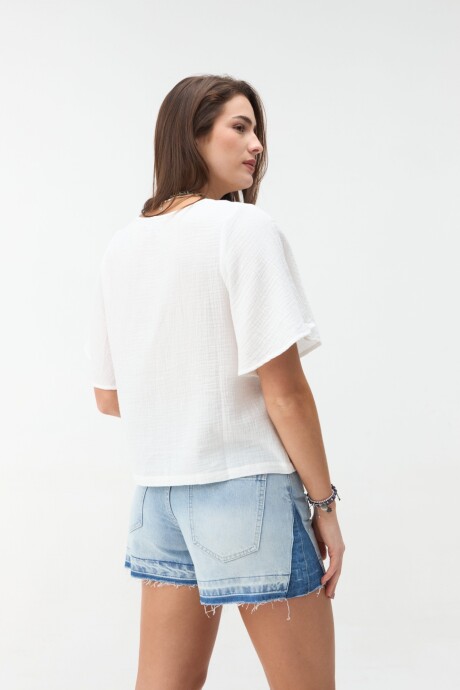 BLUSA MANGA CORTA NIGELLA Blanco