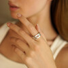 Anillo Jacinta grande de plata 925 y brillantes Anillo Jacinta grande de plata 925 y brillantes