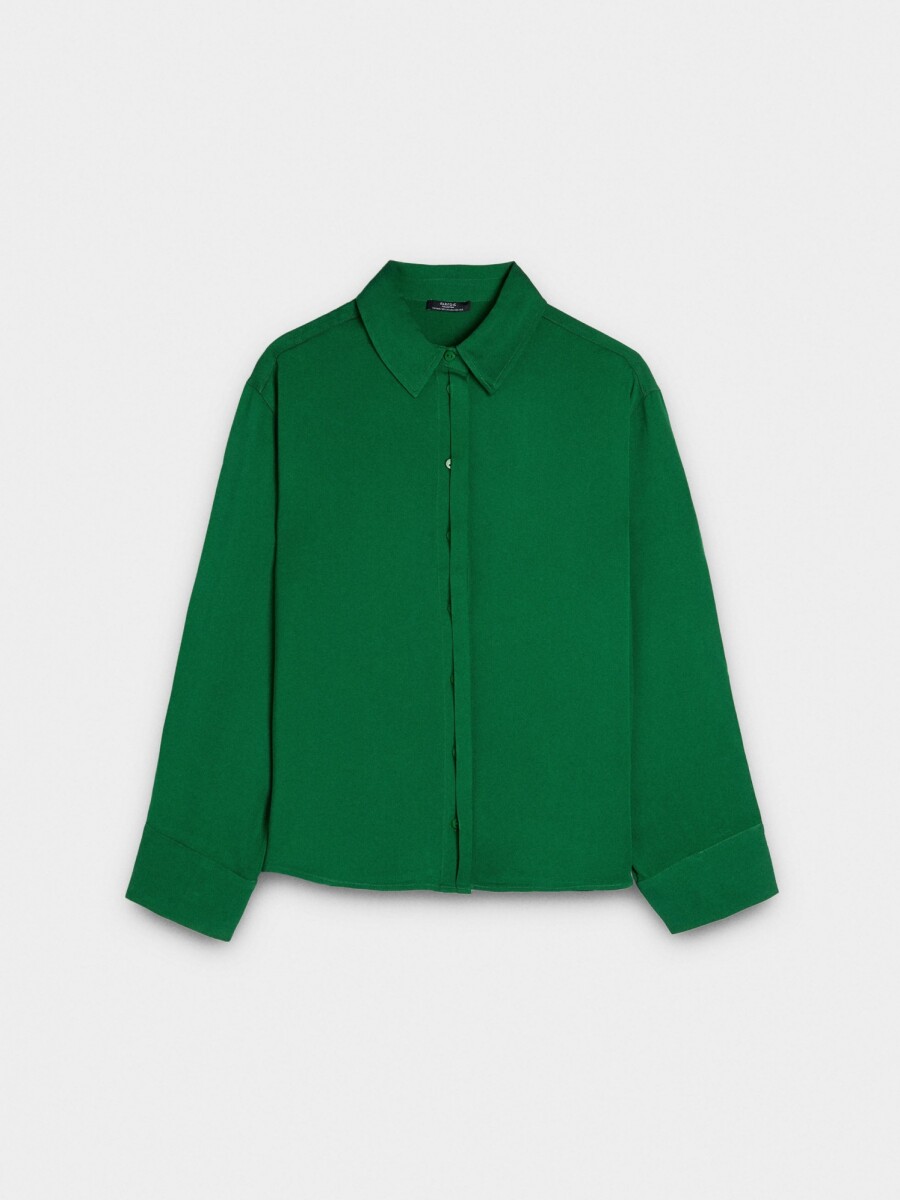 Camisa Fluida De Manga Larga verde