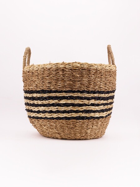 CANASTO RAYAS CON ASAS MARRON
