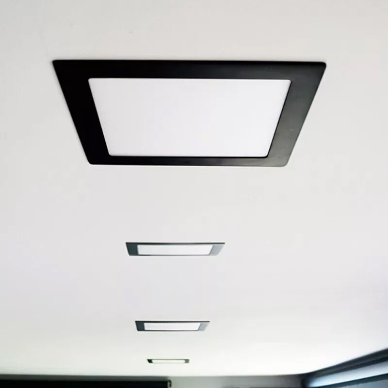 PANEL LED CUADRADO EMBUTIR NEGRO 18W LUZ CALIDA Panel LED Cuadrado de Empotrar 18W Negro Luz Cálida