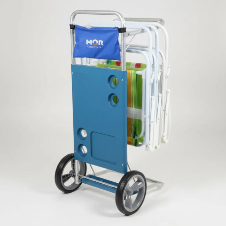 Carrito Para Sillas De Playa + Mesa Calidad Azul