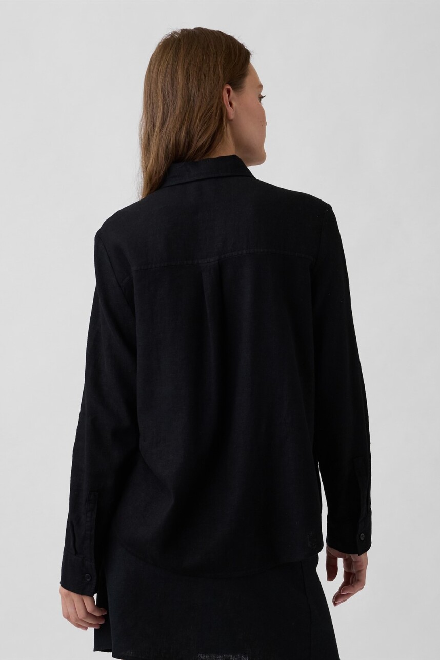 Camisa De Lino Mujer True Black