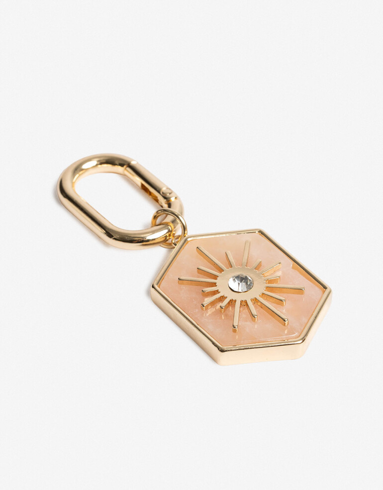 Llavero Piedras Llavero Y Bag Charm Cuarzo Rosa - Rosa Claro