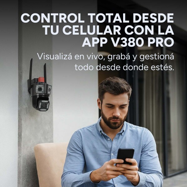 Cámara De Seguridad Wifi Triple Lente 360 Nocturna Kit X3 Un Color Negro