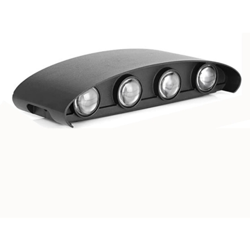Aplique Bidireccional Exterior Jardín Led Integrado 8x2w Negro