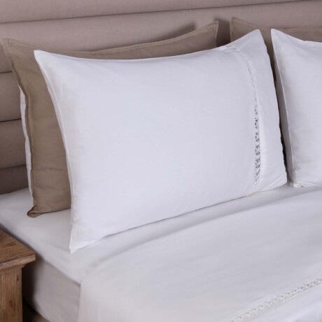 JUEGO DE SÁBANAS 2 PLAZAS ALGODON BLANCO FLORAL LACE 200H