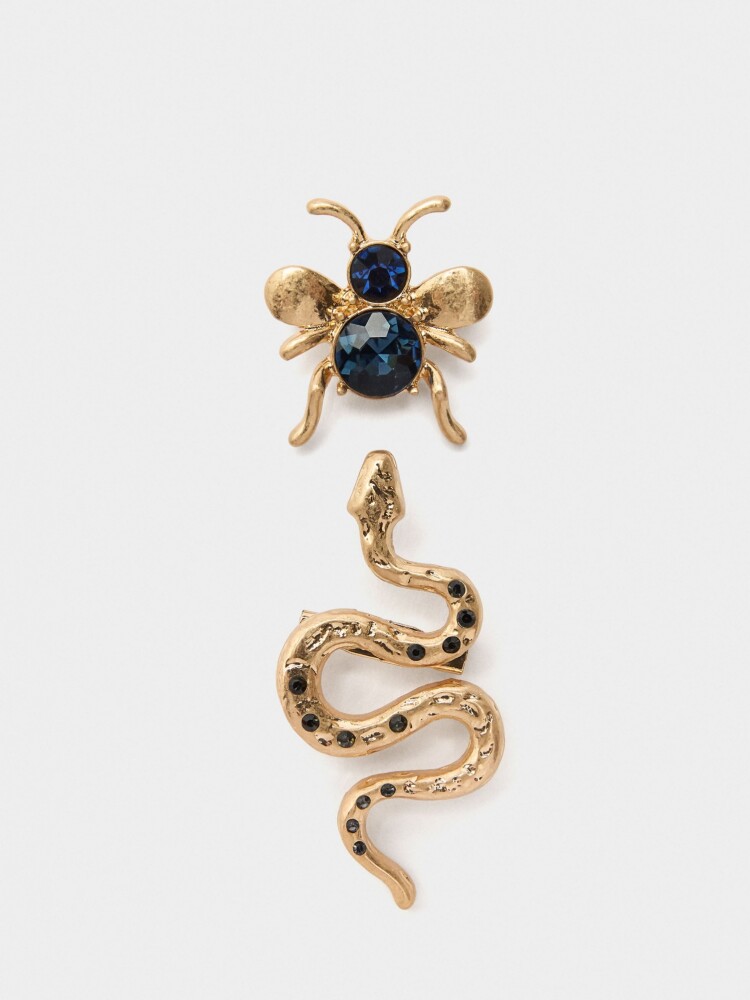 Set De Broches De Abeja Y Serpiente multicolor