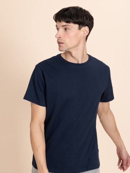 Camiseta con cuello redondo Azul Marino