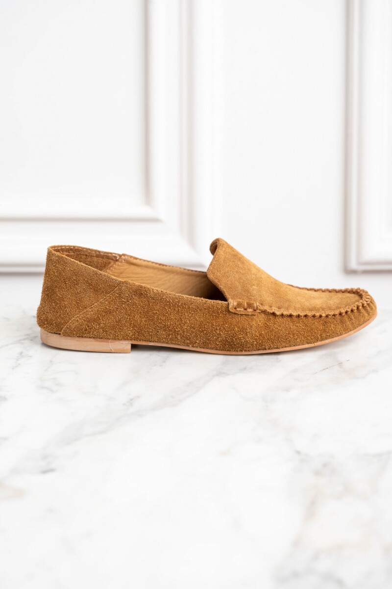 Mocasín Gamuza Cuero - Camel 