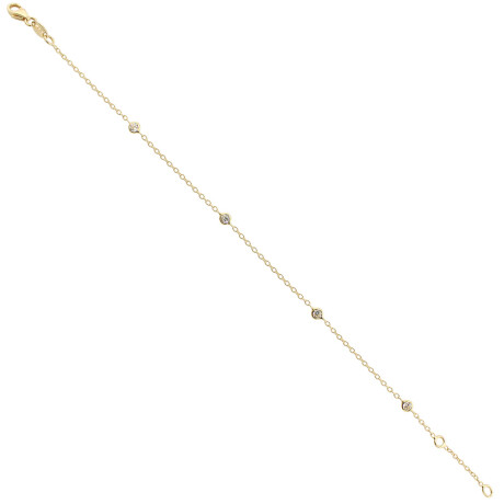 Pulsera Lu de oro amarillo 18k con crconias Pulsera Lu de oro amarillo 18k con crconias