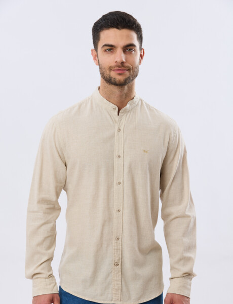 CAMISA LISA DE LINO CUELLO MAO Arena