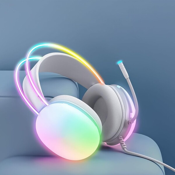 Auriculares Gamer Xtrike Me Gh-511 Luz Rgb Microfono 20W Variante Color Blanco