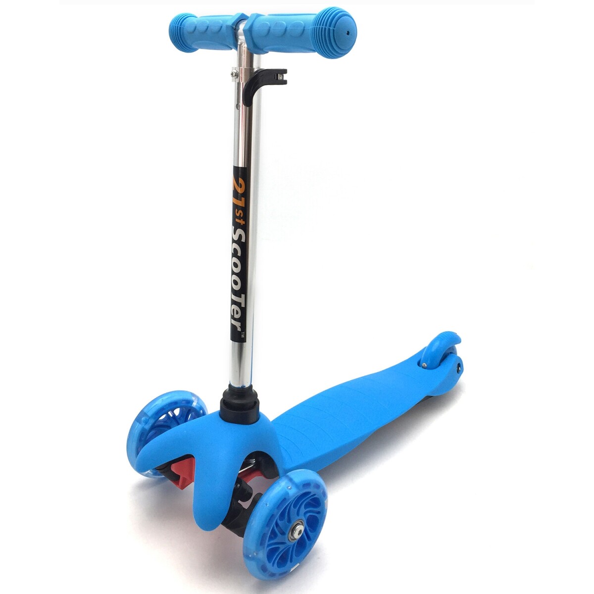 Tripatín tipo monopatín con ruedas luminosas y manillar ajustable - Azul 
