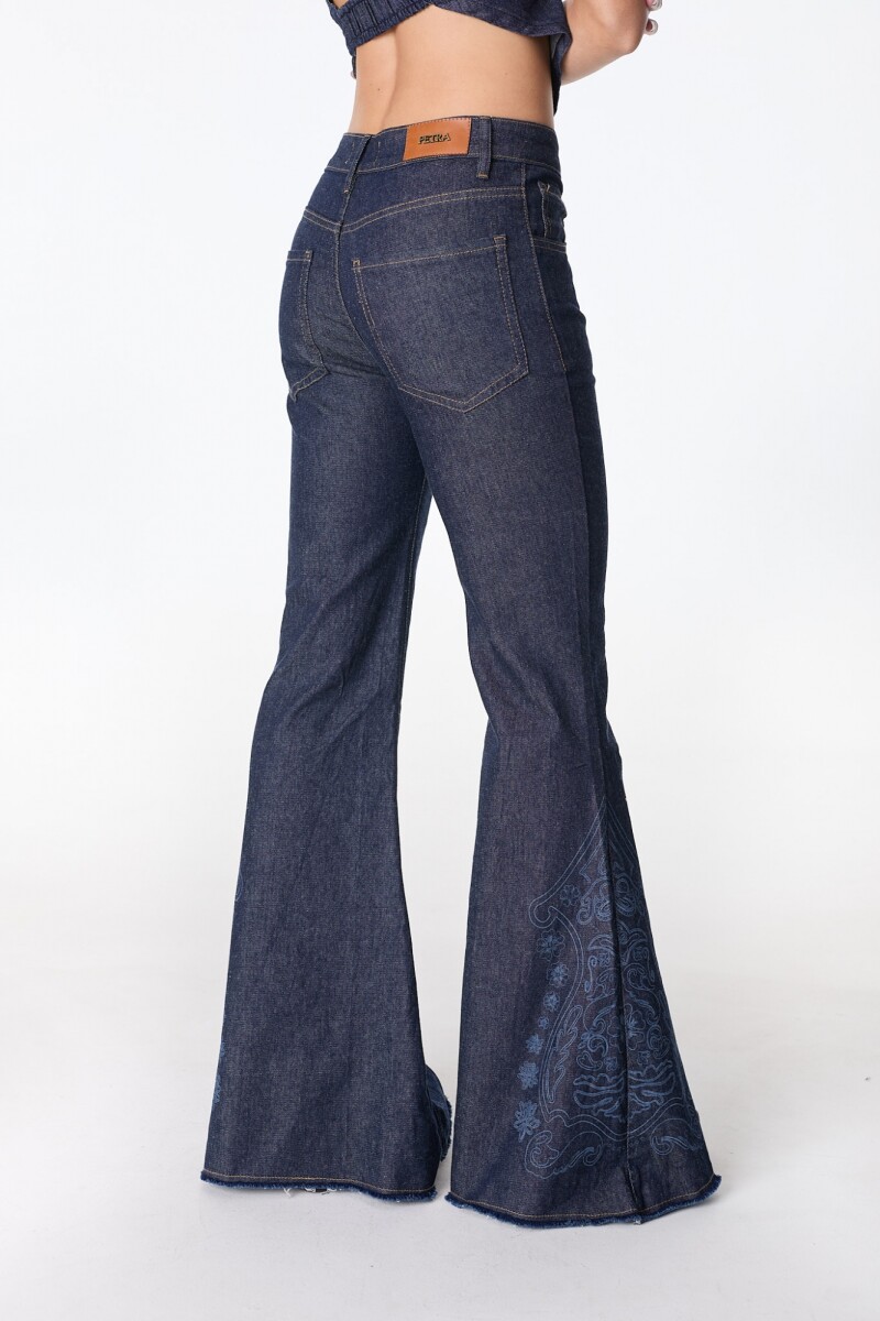 Jean New Paz Azul Grabado