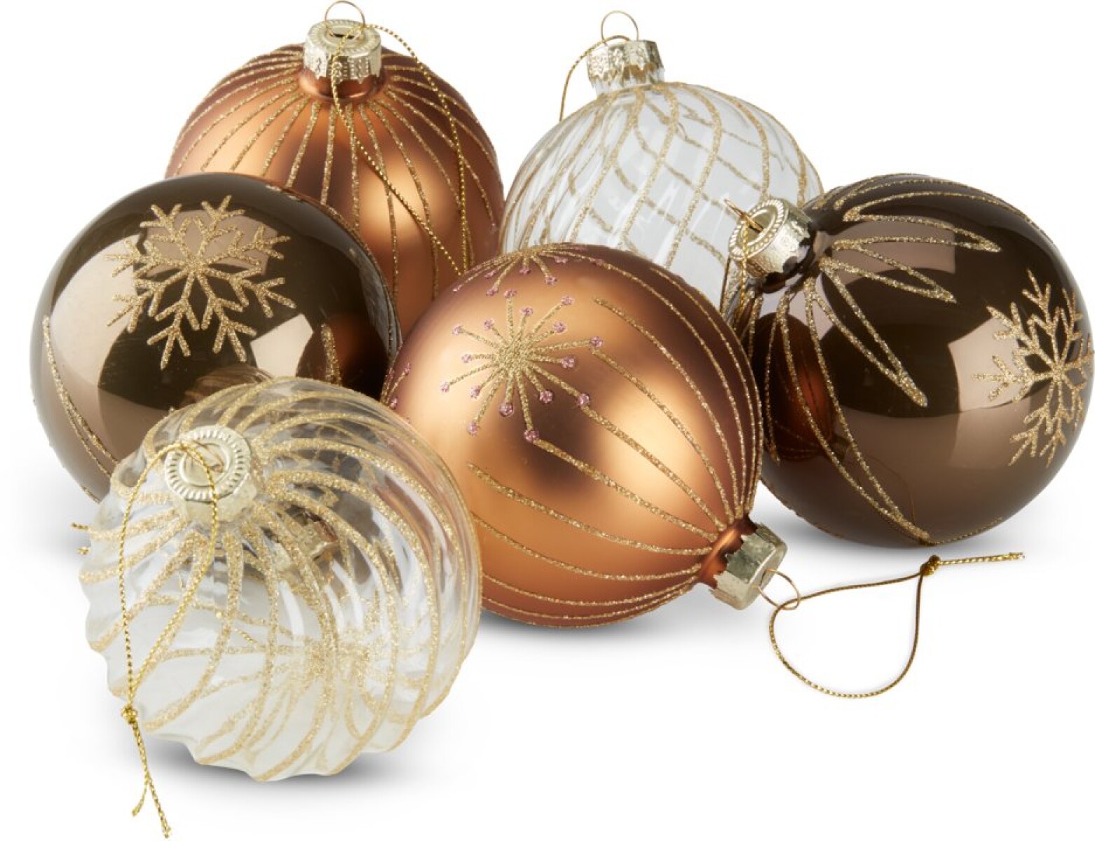 Bola navideña GALDER 6 u/pack Ø 8 cm de vidrio 