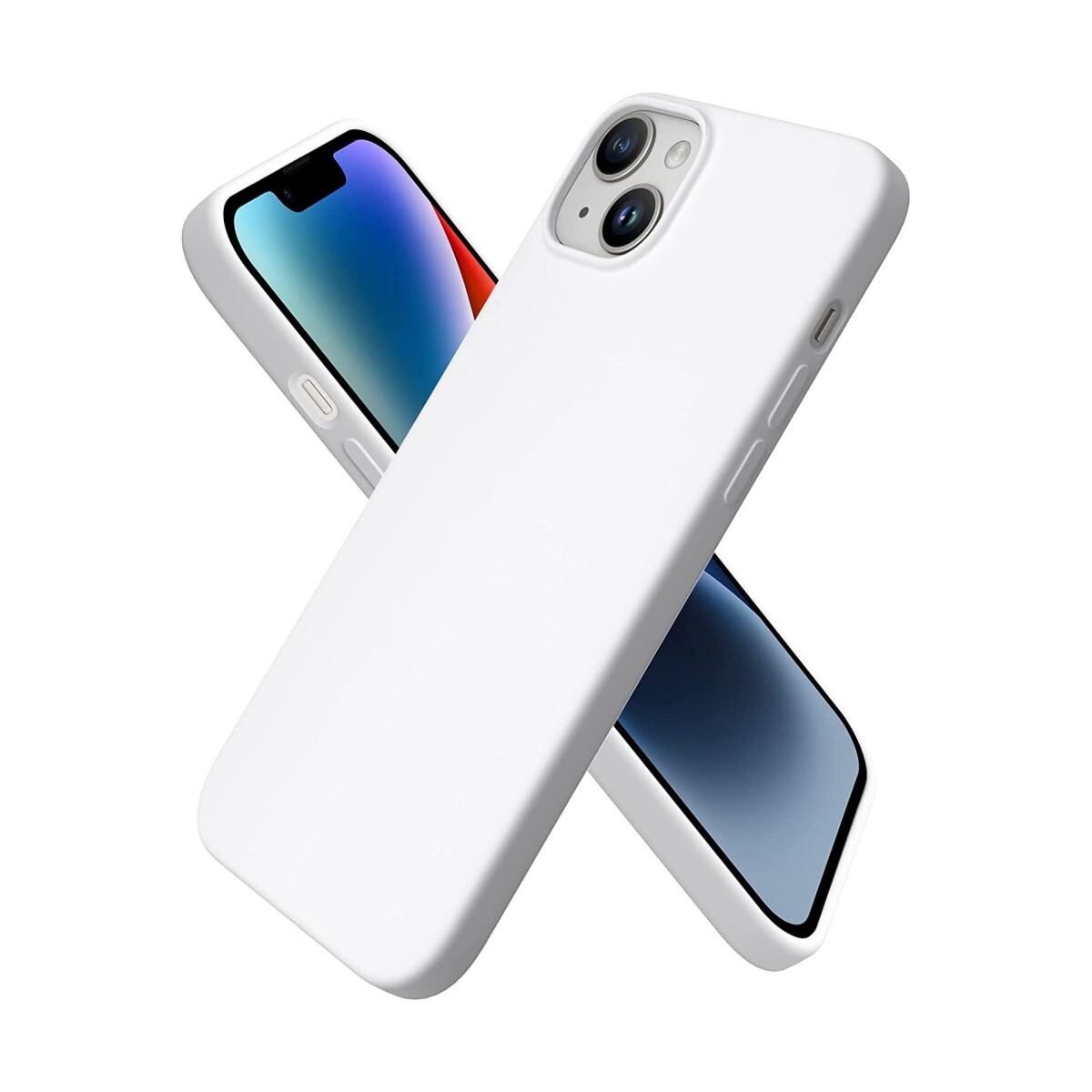 Protector case de silicona para iphone 14 plus - Blanco 