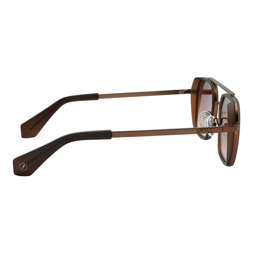 Lentes de sol De Acero Inoxidable Ejecutivo Flap Gradiente Marón/Marrón