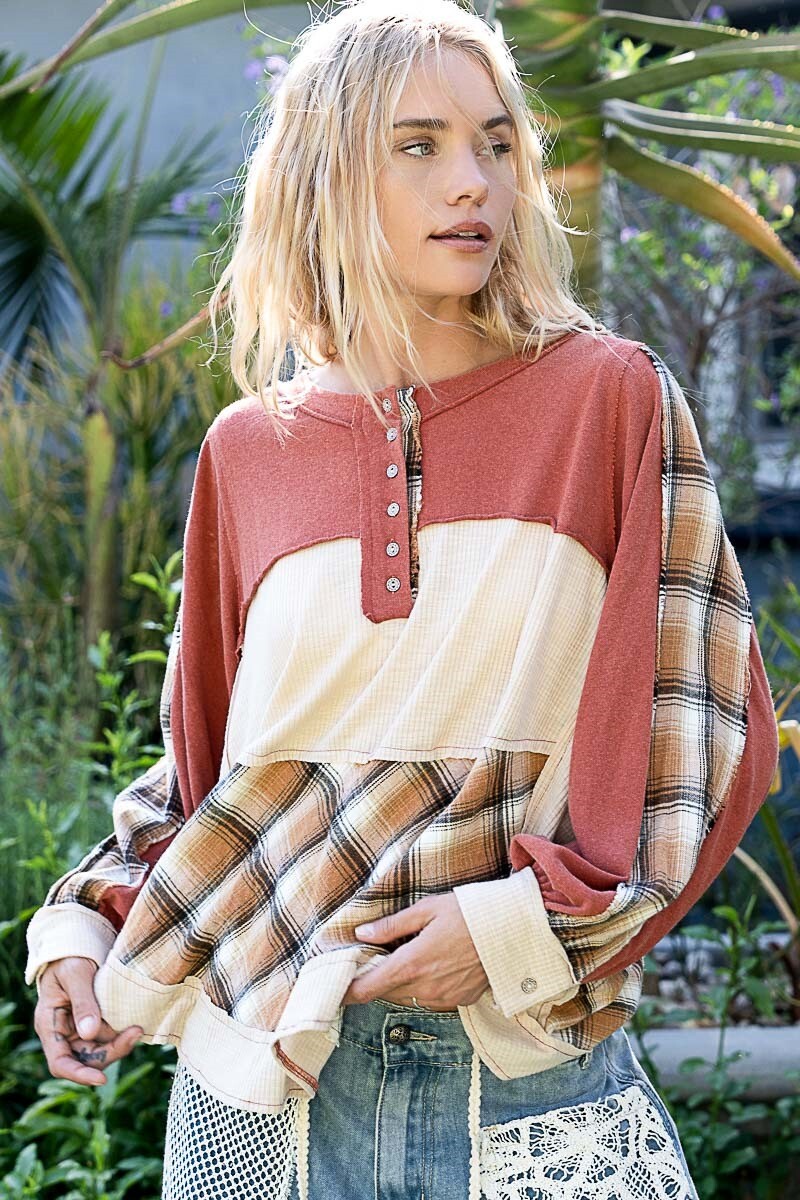 BLUSA COMBINADA Rojo