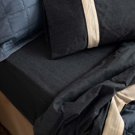 JUEGO SÁBANAS 2 PLAZAS ALGODON-Y-POLIESTER SLUB BLEND