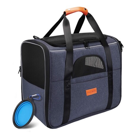 Bolso Transportador de Viaje c/ Plato Plegable para Mascotas Azul