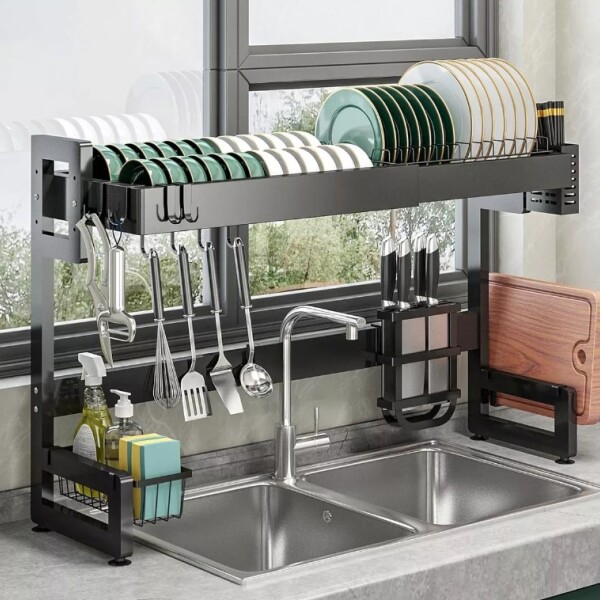 Escurridor de Platos Ajustable extensible 65 a 95 cm Acero Negro para Vajilla IMBACK Escurridor de Platos Ajustable extensible 65 a 95 cm Acero Negro para Vajilla IMBACK