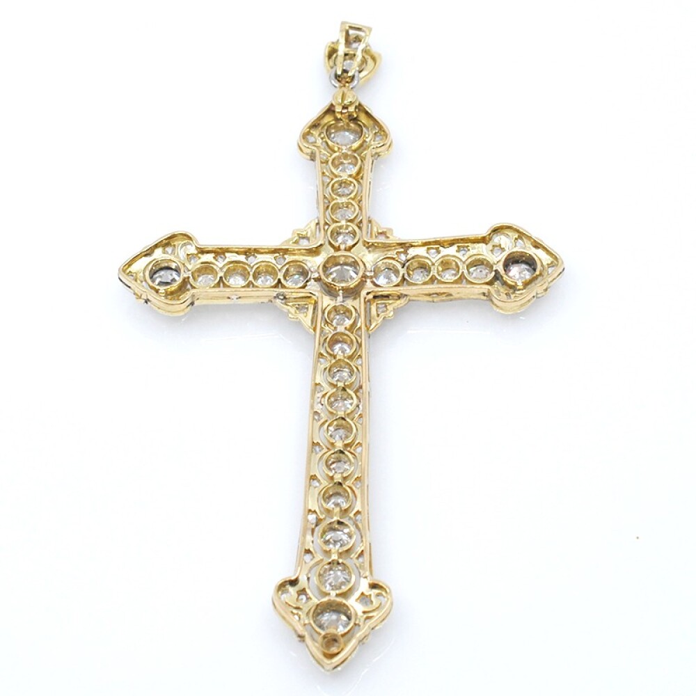 Cruz 18k y platino con brillantes y diamantes Cruz 18k y platino con brillantes y diamantes