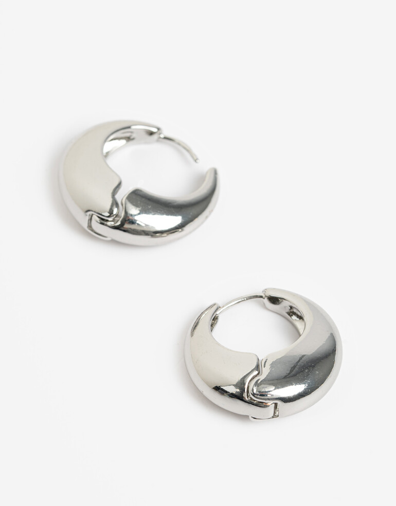 Aros Argollas Metal Argollas Metal Bold - Plateado Rodio