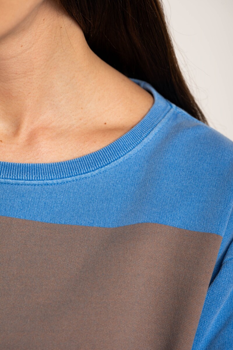 Sweater Algodon Lavado Azul