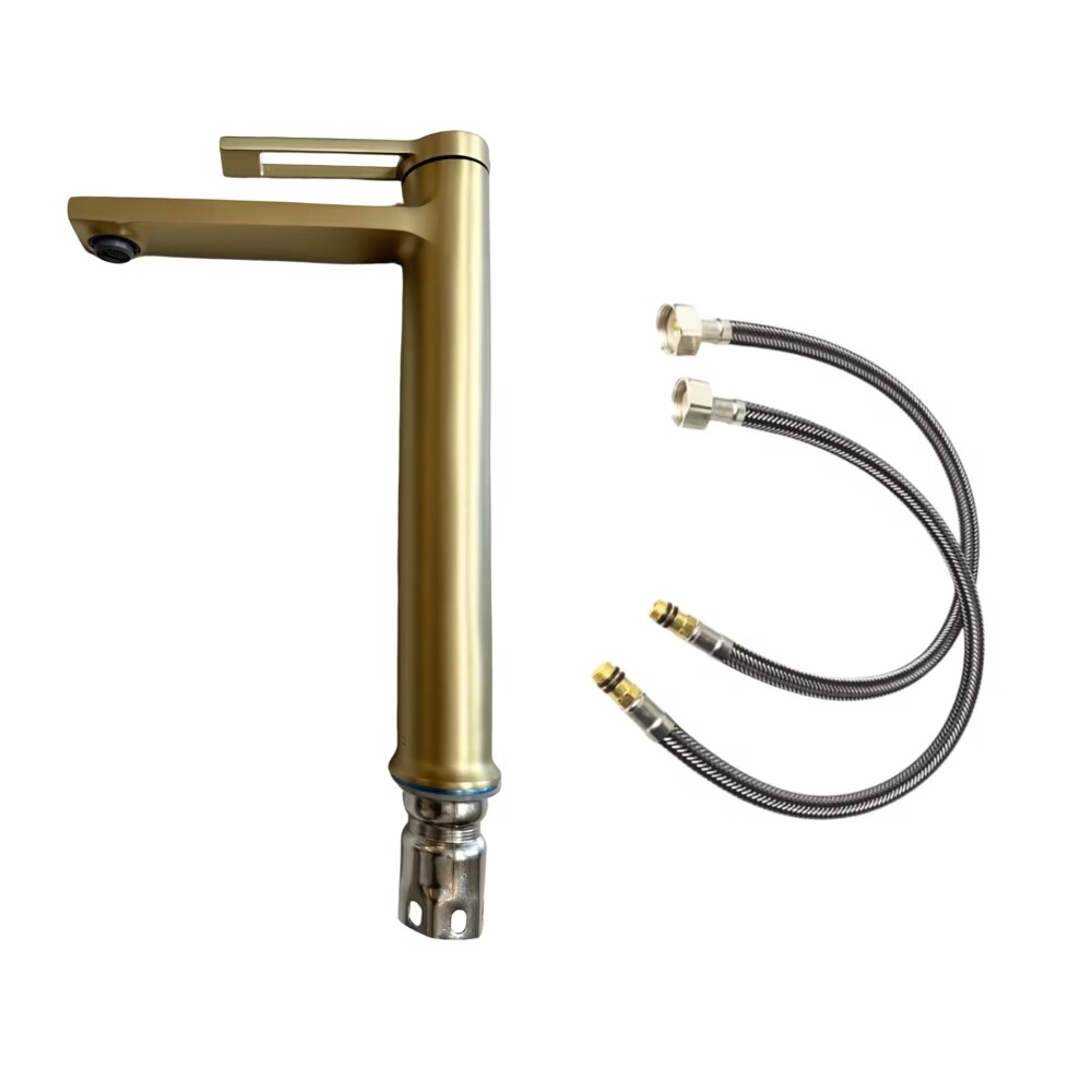 Grifería de lavatorio Monocomando de mesada Alto Elar Oro mate Grifería De Lavatorio Monocomando De Mesada Alto Elar Oro Mate