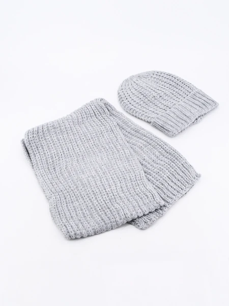 GORRO Y BUFANDA GRIS