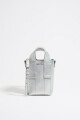 Bolso bandolera mini piel Plata