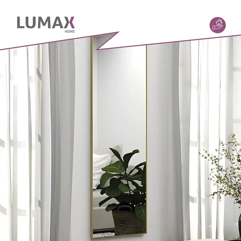 Espejo De Pie Lumax Rox Marco Rectangular 80 x 180cm Dorado