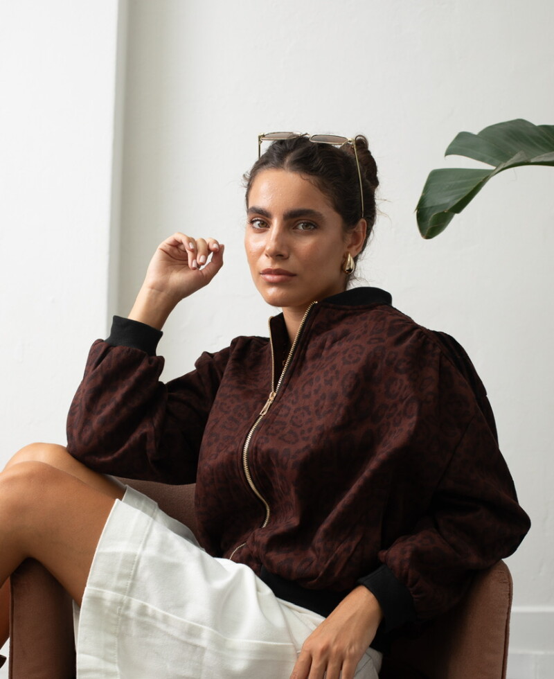 Campera Print gamuza (PRE VENTA) bordó