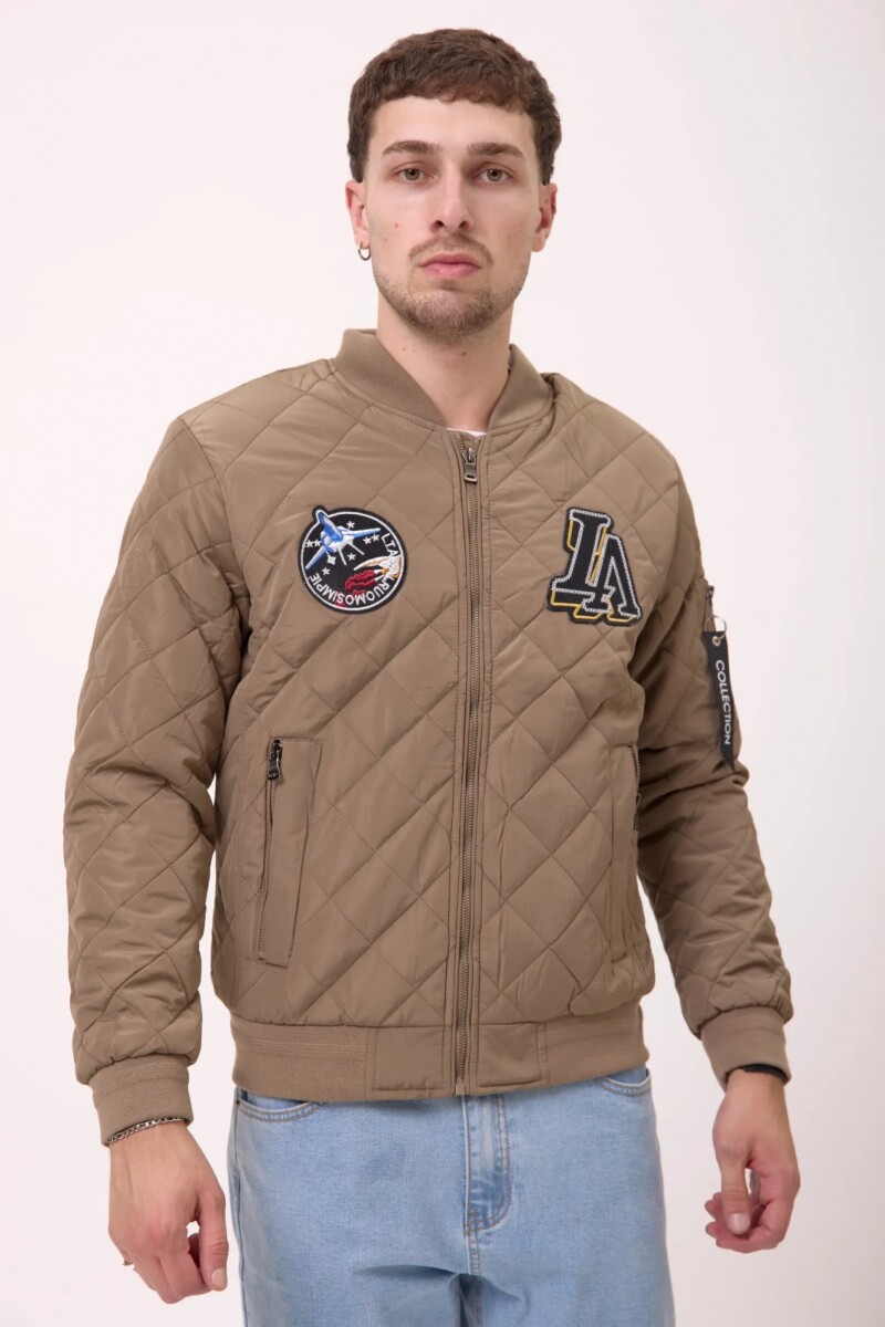 Campera bomber capitoneada - Beige 