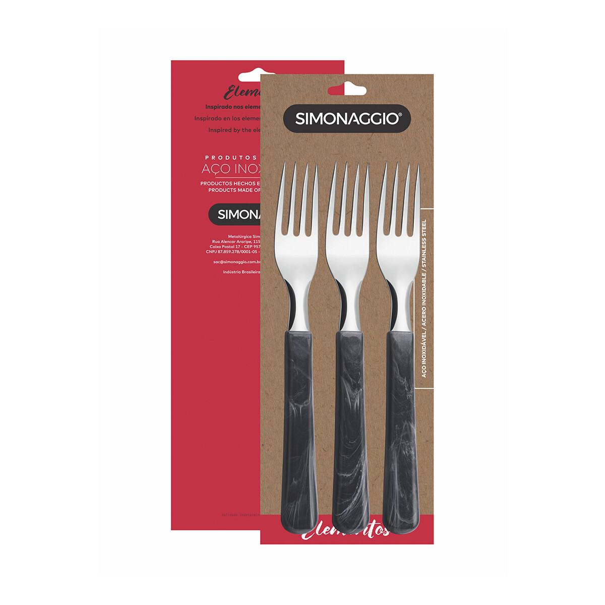 Set X3 Tenedores Elementos de Simonaggio - GRIS OSCURO 